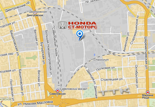 Схема проезда к автосервису Хонда рядом с ЗАО